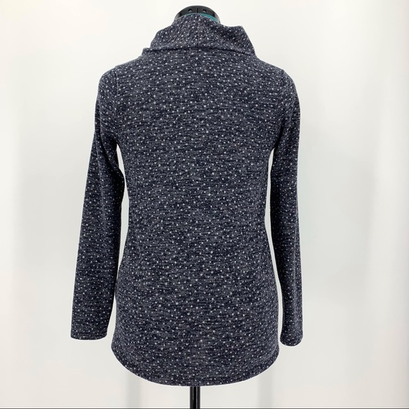 Kaileigh Gayle Blue Micro Polka Dot Cowl Neck Sweater, Small - Picture 7 of 16